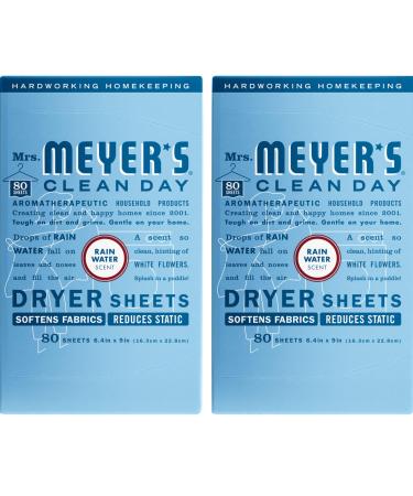 Mrs. Meyer s Clean Day Dryer Sheets Rainwater Scent 80 Ct. (2 Pack) Rain Water 80 count (Pack of 2) - Buy Online on GoSupps.com