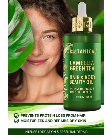 Botanical Nourishing Oil for Body & Hair | Organic Camellia & Green Tea | Pure Natural Skincare | 4.2 fl oz - Buy Online on GoSupps.com