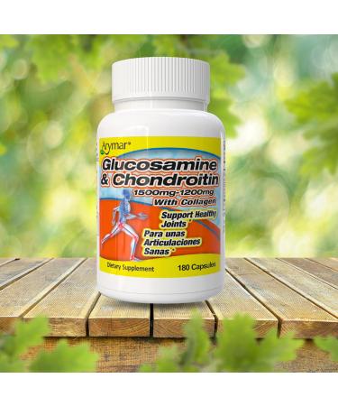 Arymar Glucosamine & Chondroitin with Collagen, Supports Joint Health (180 Capsules/Pack of 1) - Buy Online on GoSupps.com