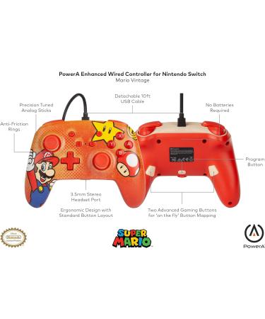 PowerA Mario Vintage Wired Controller for Nintendo Switch | Enhanced Gaming Experience - Buy Online on GoSupps.com