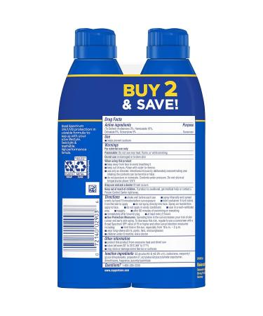 Coppertone Sport Sunscreen Spray SPF 50 Water Resistant Spray Sunscreen - 5.5 Oz - Pack Of 2 - Buy Online on GoSupps.com