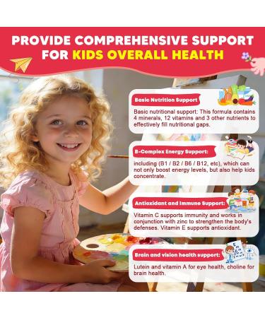 (2 Pack) Sugar Free Calcium Multivitamin Gummies for Kids - Nutritional Immune Bone Support Whole Multivitamin with Vitamins A C D B1 B2 B6 Folate Methyl B12 Calcium Magnesium 120 Ct - Buy Online on GoSupps.com