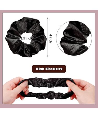 9 Pieces Satin Bridesmaid Scrunchies Hair Ties - Bridesmaid Proposal Gifts - Wedding Party Favors in Black and White - Buy Online on GoSupps.com