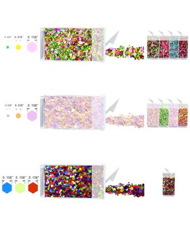 Glitter Wenida 9 Colors 105g Holographic Chunky Glitter Set - Festival Sequins for Arts, Face, Hair, Body, Nails - 0.38oz Each (Pack of 9) - Buy Online on GoSupps.com