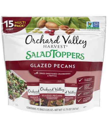 Orchard Valley Harvest Glazed Pecans Salad Toppers, 0.85 Ounce Bags (Pack of 15), with Cranberries and Pepitas, Non-GMO, No Artificial Ingredients Harvest Glazed Pecans and Berries 0.85 Ounce (Pack of 15)
