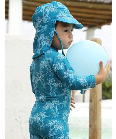 weVSwe Baby Toddler Sun Hat UPF 50+ Swim Cap Flap Neck Protection Green Leaves 12-24 Months - Buy Online on GoSupps.com