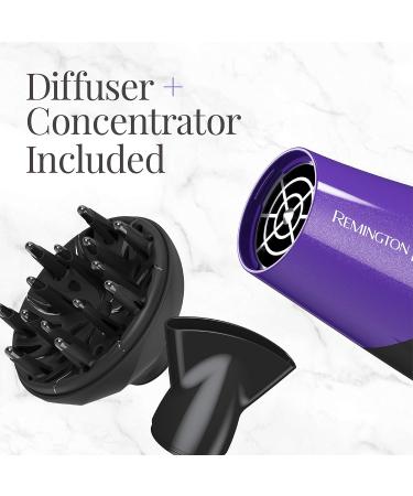 Remington Damage Protection Hair Dryer | Ceramic Ionic & Tourmaline Technology | 3 Piece Set - Purple - Buy Online on GoSupps.com