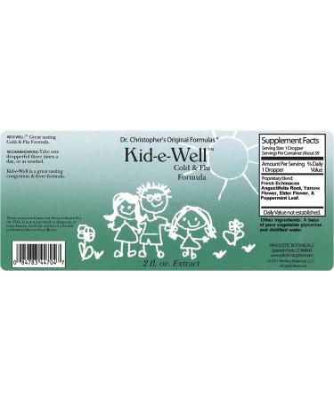 Kid-e-Well Cold & Flu Extract 2 fl oz - Christopherâ€™s Original Formulas - Buy Online on GoSupps.com