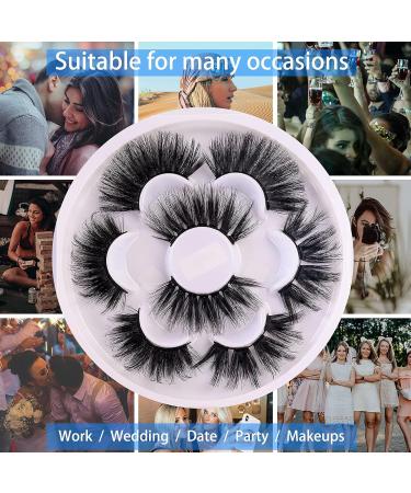 4pcs Mixed 25mm Faux Mink Lashes Set - Long Thick Wispy & Fluffy False Eyelashes for a Natural Dramatic Look - Buy Online on GoSupps.com