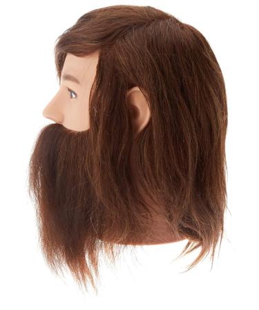 Bergmann Angelo Barber Training Head - Real Hair with Beard - 20cm 660g - Perfect for Men's Grooming & Haircuts - Buy Online on GoSupps.com