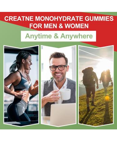 Buy Sugar-Free Creatine Monohydrate Gummies - Vegan Muscle Builder & Energy Boost - 60 Count Strawberry Chewables for Men & Women - Buy Online on GoSupps.com