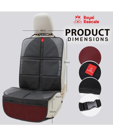 Royal Rascals Car Seat Protector - Padded Cover with Headrest Fastener, Organizer Pockets & Liners - Universal Fit for Cars - Black & Red - Buy Online on GoSupps.com