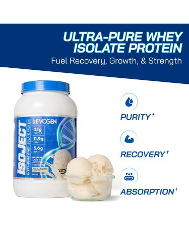 Evogen Isoject - Whey Protein Isolate | Ultra-Pure Whey Protein Powder with Ignitor Enzymes BCAAs and EAAs | Enhanced Absorption & Recovery | Vanilla Bean | 25 Servings - Buy Online on GoSupps.com