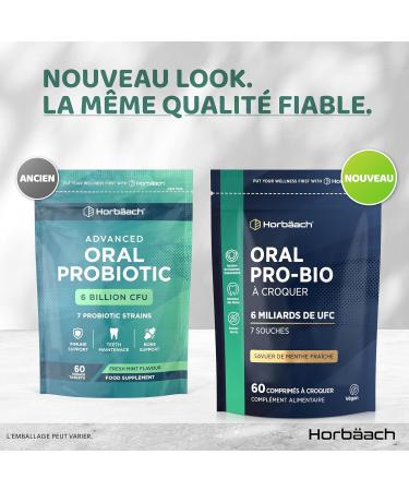 Biotique Oraux pour la Bouche | 60 Comprim s V gan Croquer | Saveur Menthe | Compl ment Alimentaire Mauvaisse Haleine | 6 milliards d'UFC | Oral Biotic Supplement | par Horbaach - Buy Online on GoSupps.com