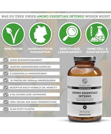QIDOSHA Master Amino Acids Complex - 100% Vegan 8 Essential Aminos 360 Pressed Tablets 99% Nitrogen Recycling | International Shipping - Buy Online on GoSupps.com