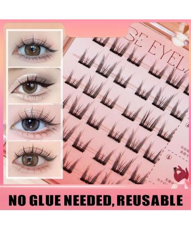 Fish Tails Glueless Press On Lashes Fish Tails Glueless Press-On Eyelashes Press on Lashes No Glue Needed No Remover Needed DIY Lash Extension Kit Glueless Eyelashes Thick Cat Elf Glue - Buy Online on GoSupps.com