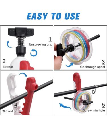 Mini Fishing Line Spooler Portable Winder for Spinning and Baitcast Reels - Red/White - Buy Online on GoSupps.com