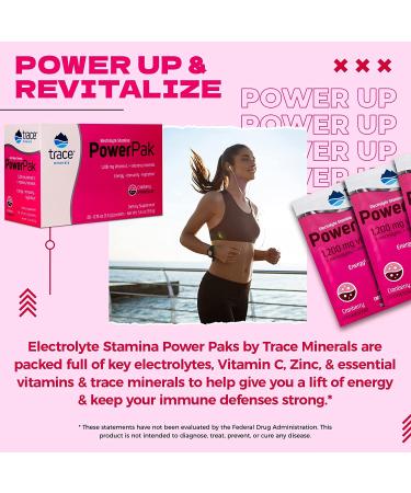Trace Minerals Electrolyte Stamina PowerPak - Cranberry - 30 Packets (5.3g Each) | Hydration & Energy Boost - Buy Online on GoSupps.com