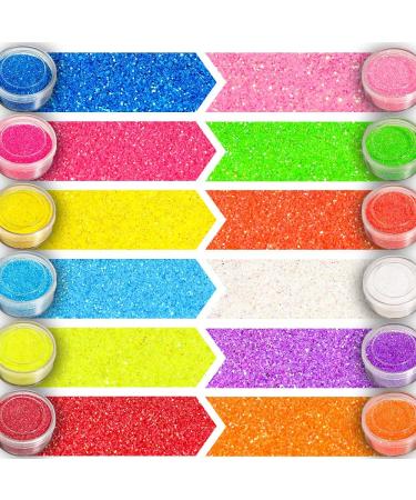 12 Color Extra Fine Glitter Set for Face, Lips, Eyes, Hair, Nails & Crafting - FANDAMEI Arts & Crafts Glitter - Buy Online on GoSupps.com