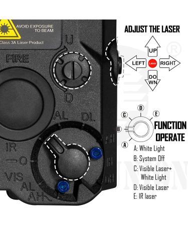 ACTIONUNION Airsoft PEQ-15 IR Laser Red Laser White LED Flashlight Black - Buy Online on GoSupps.com