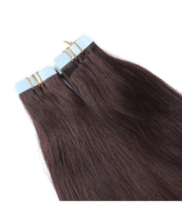 Buy #2 Dark Brown Tape In Hair Extensions - 40cm 100% Remy Real Hair - 10 Tresses (25g Each) | Tresse by Novon - Buy Online on GoSupps.com