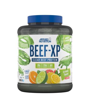 Applied Nutrition Beef XP - Clear Hydrolysed Beef Protein Isolate Fruit Juice Style Dairy Free Beef Protein Powder Lactose Free Zero Sugar Low Fat 1.8kg - 60 Servings (Citrus Twist) Citrus Twist 1.8 kg (Pack of 1)