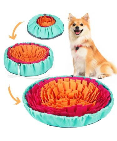 Vivifying Snuffle Mat for Dogs, Interactive Sniff Mat for Dogs Slow Feeding and Treats Mind Game, Dog Digging Toys Encourages Natural Foraging Skills and Mental Stimulation Orange+Red