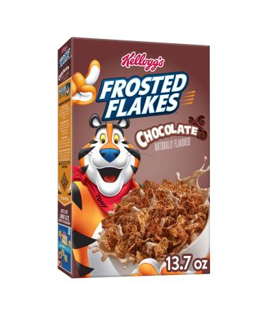 Kellogg's Frosted Flakes Cold Breakfast Cereal, 8 Vitamins And Minerals, Kids Snacks, Chocolate, 13.7oz Box (1 Box)