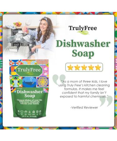 Truly Free Auto Dishwasher Soap 12.5oz - Natural Concentrated Dishwasher Detergent Hard Water Stain Remover No Harmful Ingredients - Sparkling Clean Dishes - Buy Online on GoSupps.com