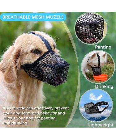 Fwlwtwss Dog Muzzle - Adjustable Rounded Mesh for Small Medium & Large Dogs | Prevents Biting Chewing & Barking - Buy Online on GoSupps.com