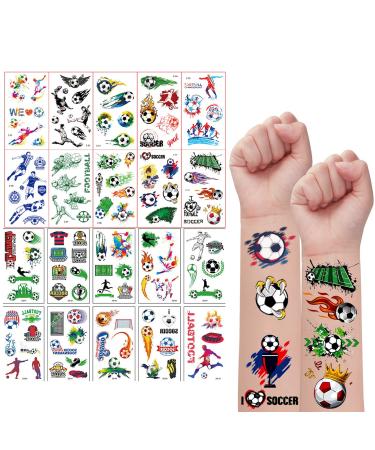 20 Sheets Soccer Temporary Tattoo for Kids  Water Transfer Soccer Fake Tattoos  DIY Soccer Temporary Tattoo Kids Soccer Party Favors Soccer Party Supplies
