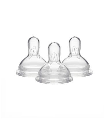 Medela Slow Flow Bottle Nipples with Wide Base  Baby Newborns Age 0-4 Months  Compatible with All Medela Breast Milk Bottles  Made Without BPA  3 Count (Pack of 1)