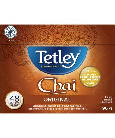 Tetley Chai Black Tea - 48 Tea Bags 96 Grams Contains Caffeine - Buy Online on GoSupps.com