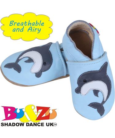 SHADOW DANCE UK Baby Shoes - Soft Sole Toddler Shoes for Boys and Girls | Leather Winter Booties for Newborns | Dolphins Design | Size 29, 0-6 Months - Buy Online on GoSupps.com