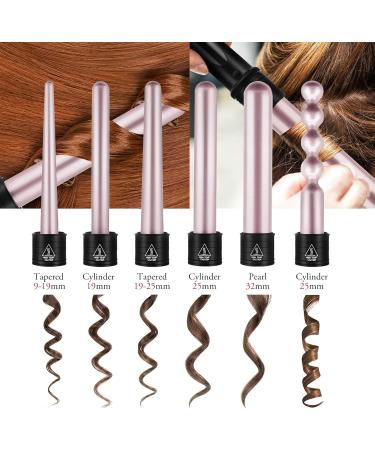 Buy Nwouiiay 6-in-1 Curling Iron Set - Ceramic Coating Adjustable Temperature LCD Display for All Hairstyles - Perfect for International Shipping - Buy Online on GoSupps.com
