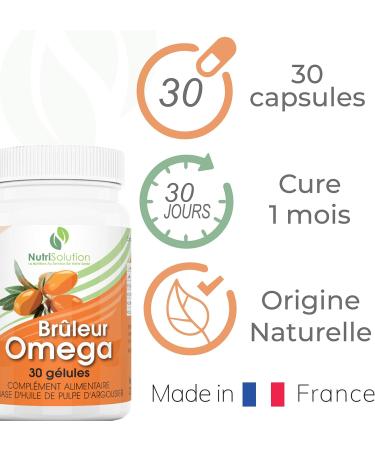Nutrisolution - Omega Fat Burner - Energy Slimming Supplement with Sea Buckthorn Oil to Promote Natural Weight Loss - Made in France - 30 Capsules - Buy Online on GoSupps.com