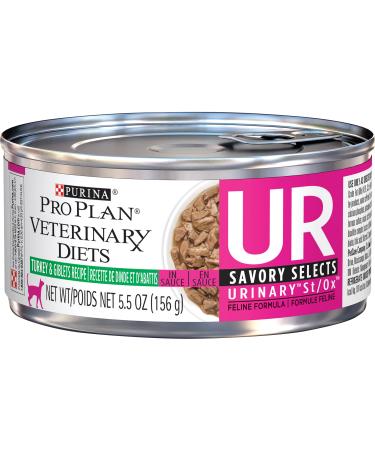 Purina Pro Plan Veterinary Diets UR Urinary St/Ox Savory Selects Feline Formula Turkey & Giblet Wet Cat Food 24 Count (Pack of 1)