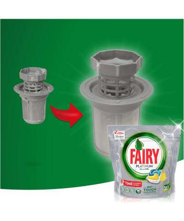Buy Fairy Platinum Dishwasher Tabs - Pack of 63 Lemon Scented Dishwasher Tablets for Superior Cleaning - International Shipping Available - Buy Online on GoSupps.com