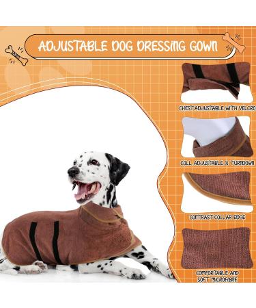 Microfiber Dog Bathrobe Towel | Extra Absorbent Fast-Drying Dog Bathing Robe with Adjustable Straps | Perfect for Small & Large Dogs (Brown - S) - Buy Online on GoSupps.com