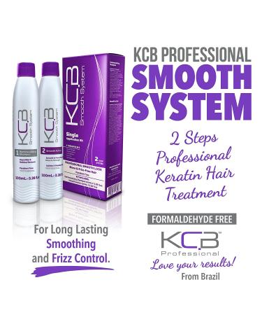 KCB Professional Smooth System Brazilian Keratin Hair Treatment - 2 Steps for Smoothing, Frizz Control, and Blowout - Formaldehyde-Free - 3.38 Fl Oz Kit - Buy Online on GoSupps.com