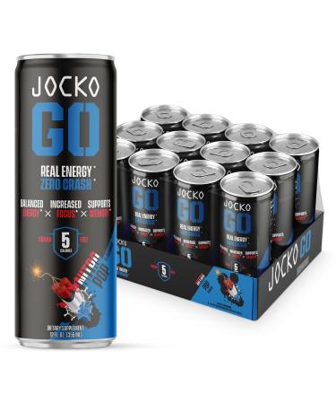 Jocko GO Energy Drink - Keto Vitamin B12 Vitamin B6 Electrolytes L Theanine Magnesium- Energy Boost Sugar Free Nootropic Monk Fruit Blend - 12 Pack (Nitro Pop) Nitro Pop 12 Fl Oz (Pack of 1)