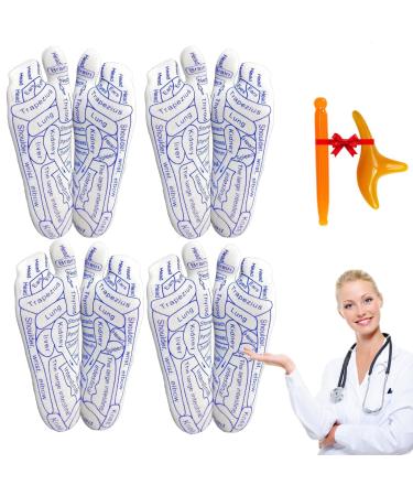 Reflexzone massage socks reflexology socks set cotton foot reflex zone sock massage socks pressure point socks for foot reflex zones massage (4 pairs men (40-44)) men (40-44) 4 pairs