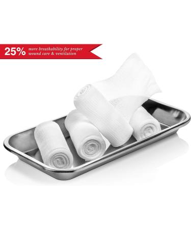 Swiss Safe Long Elastic Gauze Rolls 4 x 8 Yards (6 Pack) - Medical Grade Compression Bandages - Buy Online on GoSupps.com