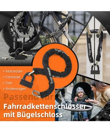 Chimona 12m Heavy-Duty Bike Chain Lock | High-Security Anti-Theft Motorcycle Lock | Durable 12mm E-Bike Lock in Black - Buy Online on GoSupps.com