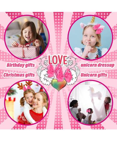 Sibba 6 Inch Ribbon Hair Bows Clips Barrettes Set - Bright Pink Cheerleading Hairpin for Girls | Valentines Day Hair Accessories - Buy Online on GoSupps.com