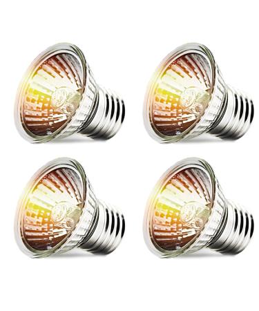 4-Pack 50W UVA+UVB Bulbs | Heat and Light for Reptiles and Amphibian Tanks, Terrariums and Cages | Works with Various Lamp Fixtures 50.0 Watts