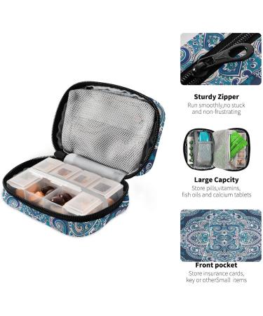 Weekly Pill Organizer for Travel - Cute 7-Day Vitamin Holder Case - Portable Boho Green Pill Box for Purse - Buy Online on GoSupps.com