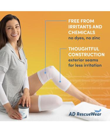 Wrap-E-Soothe AD Rescuewear Eczema Arm and Leg Sleeves - Nighttime Comfort for Adults and Teens - Breathable Leg and Arm Wrap - Eczema Itch Relief - Ultra-Soft and Soothing TENCEL Fabric (Small) - Buy Online on GoSupps.com
