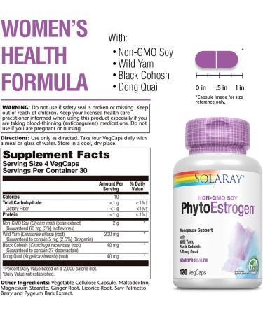 Solaray Phytoestrogen Supplement - 120 Count - Buy Online on GoSupps.com