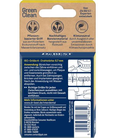 Dr.BEST GreenClean Interdental Brushes Size 4 - 6 Pieces for Gentle Teeth Cleaning | International Shipping Available - Buy Online on GoSupps.com